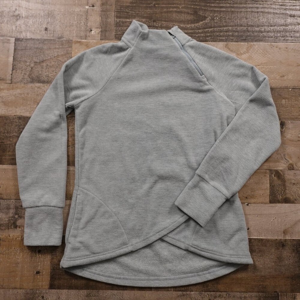Kyodan Outdoor Sweater fleece Asymmetrical Faux Wrap women's small petite